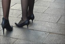 Hot ladies in black suits